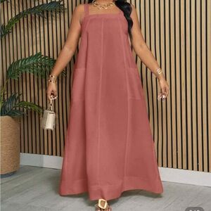 Elegant Maxi Dress Color-Rosewood 1X SHEIN